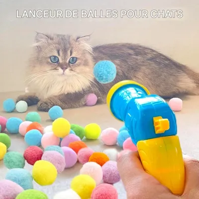 Pet Planet Chats CatFun Kit de Lanceur de Balles pour Chats 31 Pièces