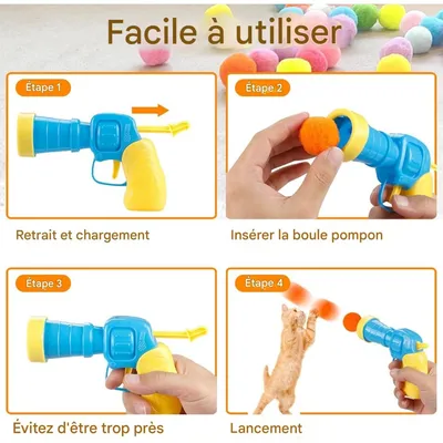 Pet Planet Chats CatFun Kit de Lanceur de Balles pour Chats 51 Pièces