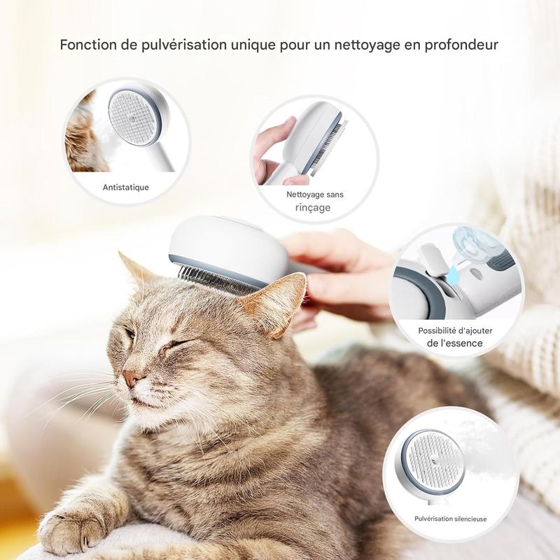 IntiMeg Brosse de toilettage en spray pour chats et chiens