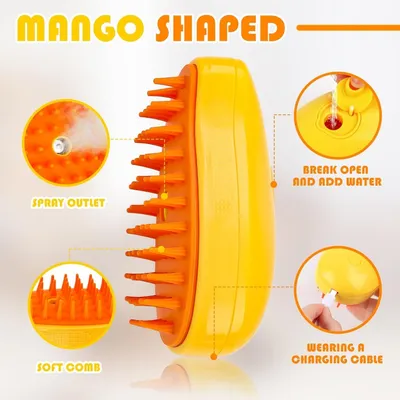 Petopia Brosse à vapeur 3 en 1 pour chat et chien