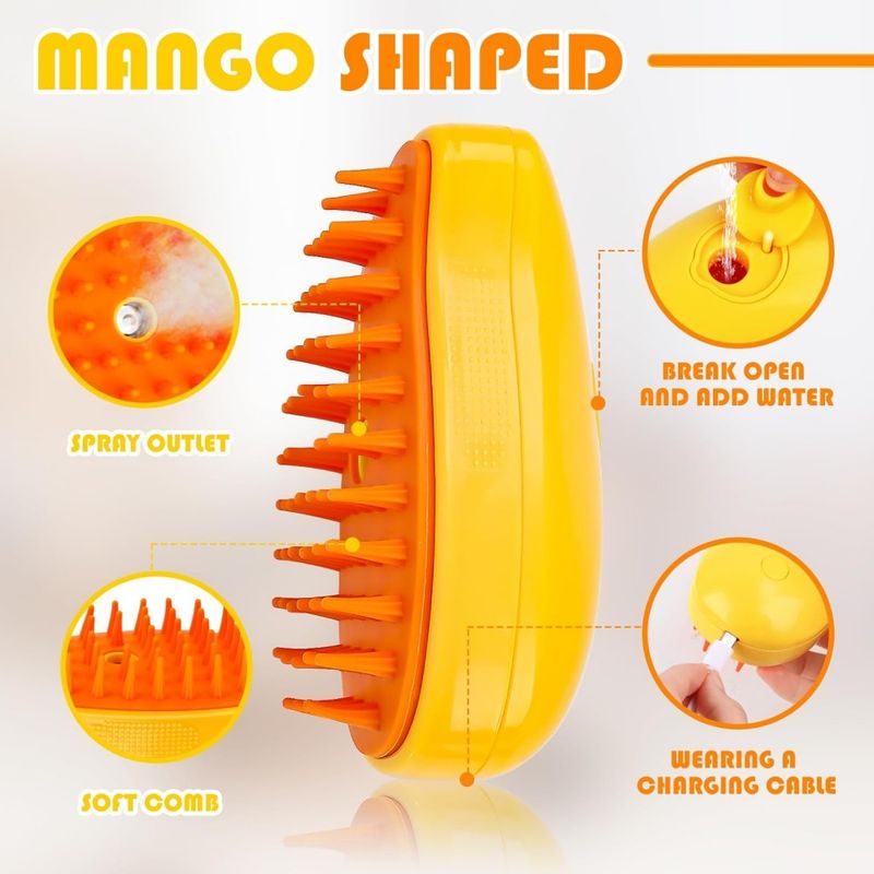 Petopia Brosse à vapeur 3 en 1 pour chat et chien