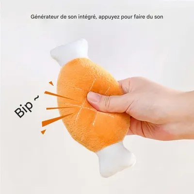 FurryFusion Jouet en peluche pour chien en forme de pilon de poulet