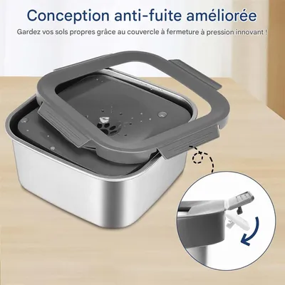 IntiMeg Gamelle d'eau anti - éclaboussure en acier inoxydable 4,5L