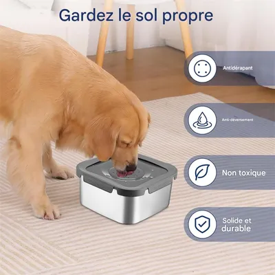 IntiMeg Gamelle d'eau anti - éclaboussure en acier inoxydable 4,5L