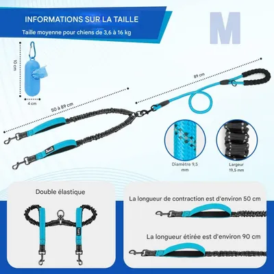 Petopia  Laisse double pour chien