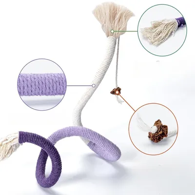 Pet Planet Jouet de dentition interactif en corde pour chat