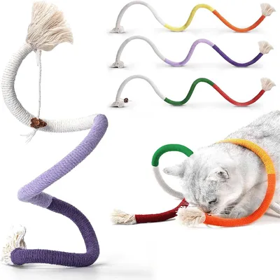 Pet Planet Jouet de dentition interactif en corde pour chat