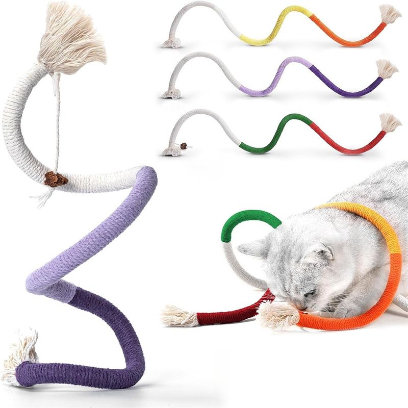 Pet Planet Jouet de dentition interactif en corde pour chat