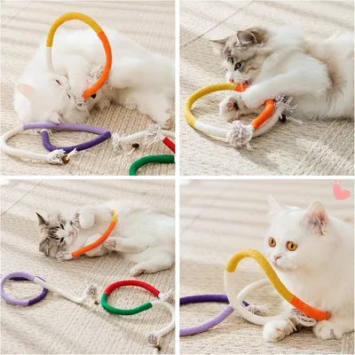 Pet Planet Jouet de dentition interactif en corde pour chat