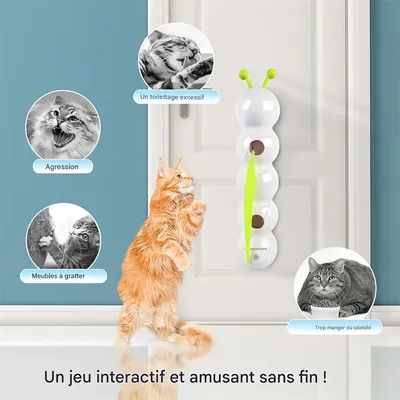 Pet Planet Jouet interactif en forme de ver pour chat
