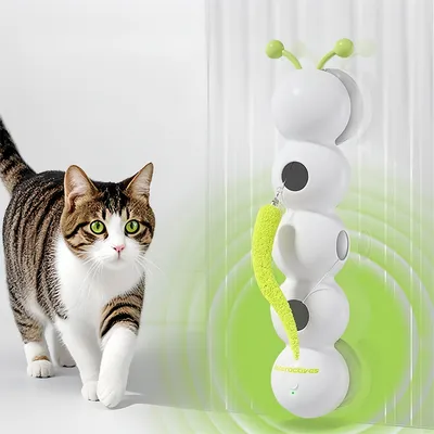 Pet Planet Juguete interactivo para gatos con forma de gusano