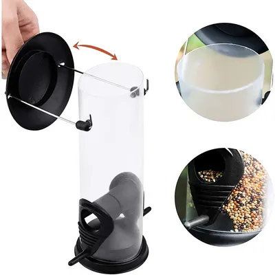 IntiMeg Mangeoire à oiseaux suspendue en métal