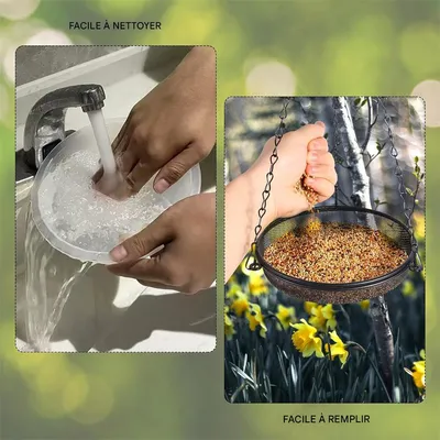 IntiMeg Mangeoire à oiseaux à suspendre à 2 étages