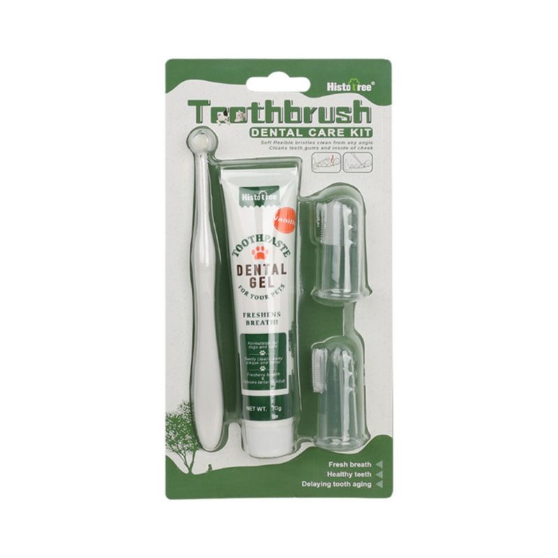 FurryFusion Ensemble brosse à dents et dentifrice pour chien