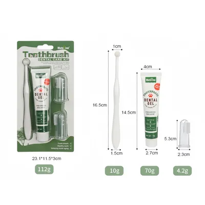 FurryFusion Ensemble brosse à dents et dentifrice pour chien