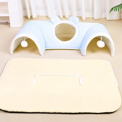 FurryFusion Tunnel en peluche pour lit pour chat