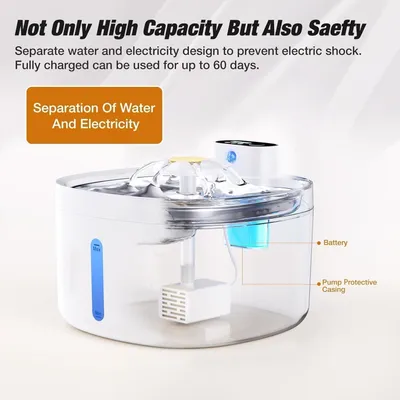 Fontaine à eau sans fil pour chats et chiens 42000mAH rechargeable