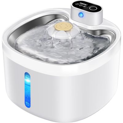Fontaine à eau sans fil pour chats et chiens 42000mAH rechargeable Acier