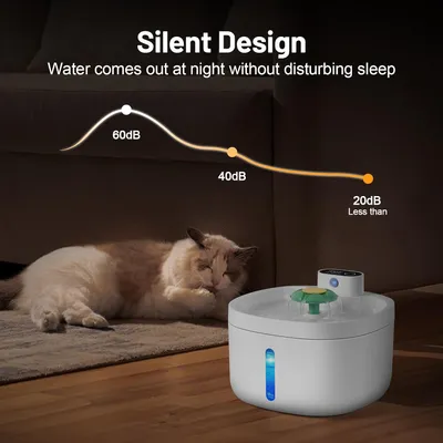 Fontaine à eau sans fil pour chats et chiens 42000mAH rechargeable