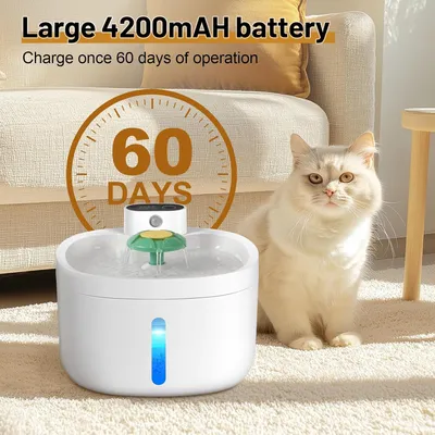 Fontaine à eau sans fil pour chats et chiens 42000mAH rechargeable