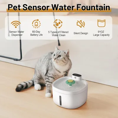 Fontaine à eau sans fil pour chats et chiens 42000mAH rechargeable