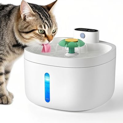 Fontaine à eau sans fil pour chats et chiens 42000mAH rechargeable Blanc