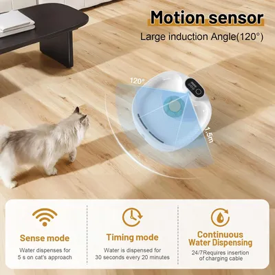 Fontaine à eau sans fil pour chats et chiens 42000mAH rechargeable