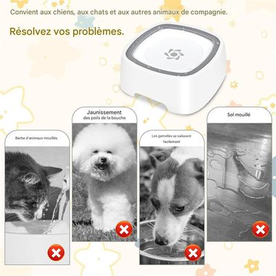IntiMeg Bebedero antisalpicaduras para perros y gatos