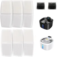 Fontaine à eau pour chats - 6 pièces d'éléments filtrants + 2 éponges