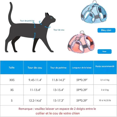 IntiMeg Harnais pour Chat et Petit Chien