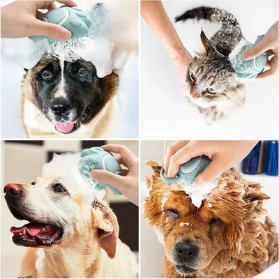 ZooVenture Massage Enlève Poils Mort Brosse De Bain Pour Chiens Chats