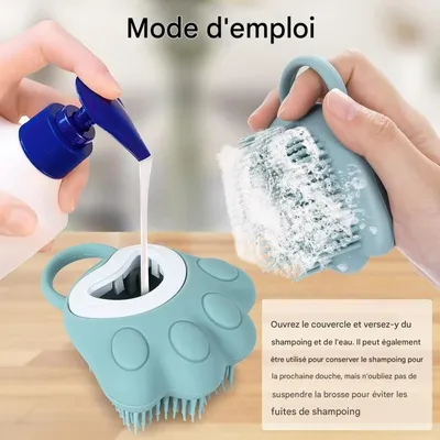 ZooVenture Massage Enlève Poils Mort Brosse De Bain Pour Chiens Chats
