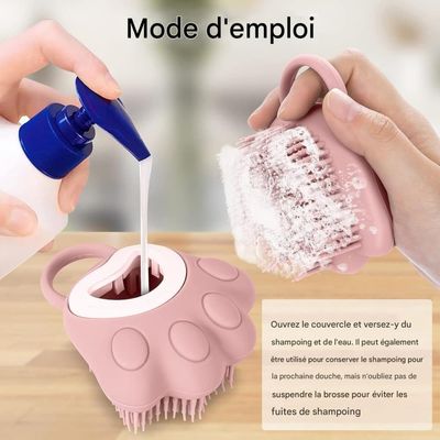 ZooVenture Massage Enlève Poils Mort Brosse De Bain Pour Chiens Chats