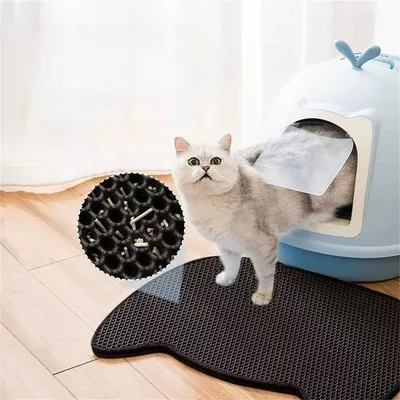 Pet Planet Tapis de litière pour chat en forme de chat