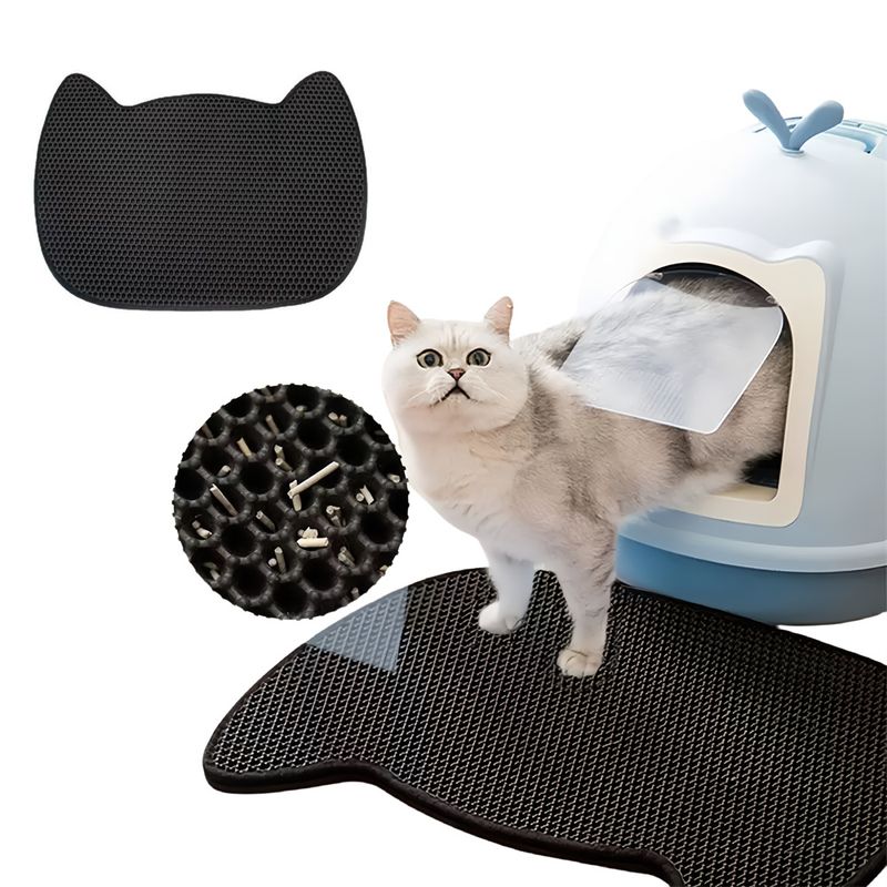 Pet Planet Tapis de litière pour chat en forme de chat