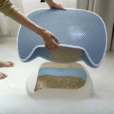 Pet Planet Tapis de litière pour chat en forme de chat