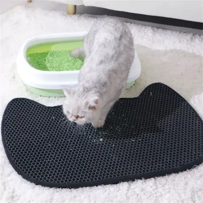 Pet Planet Tapis de litière pour chat en forme de chat