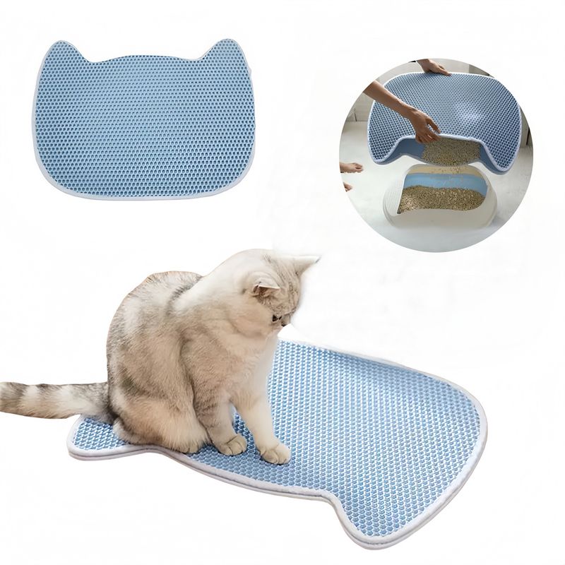 Pet Planet Tapis de litière pour chat en forme de chat