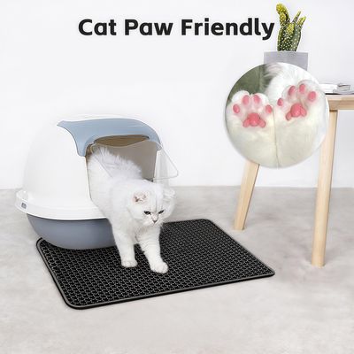 Tapis de Litière pour Chat à Double Couche en Nid d'Abeille