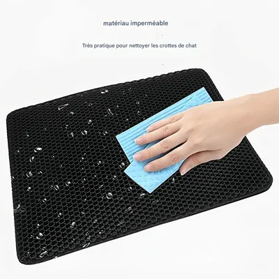 FurryFusion Tapis de litière double couche EVA pour chat