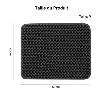 Tapis de Litière pour Chat à Double Couche en Nid d'Abeille