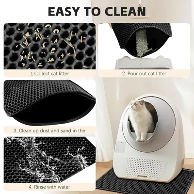 Tapis de Litière pour Chat à Double Couche en Nid d'Abeille