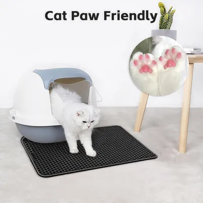 Tapis de Litière pour Chat à Double Couche en Nid d'Abeille