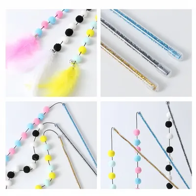 FurryFusion pompon tease chat stick chat jouet 3 pièces pack