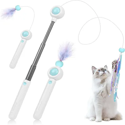 Pet Planet Jouet à plumes rétractable pour chat Pet Planet Jouet à plumes rétractable pour chat