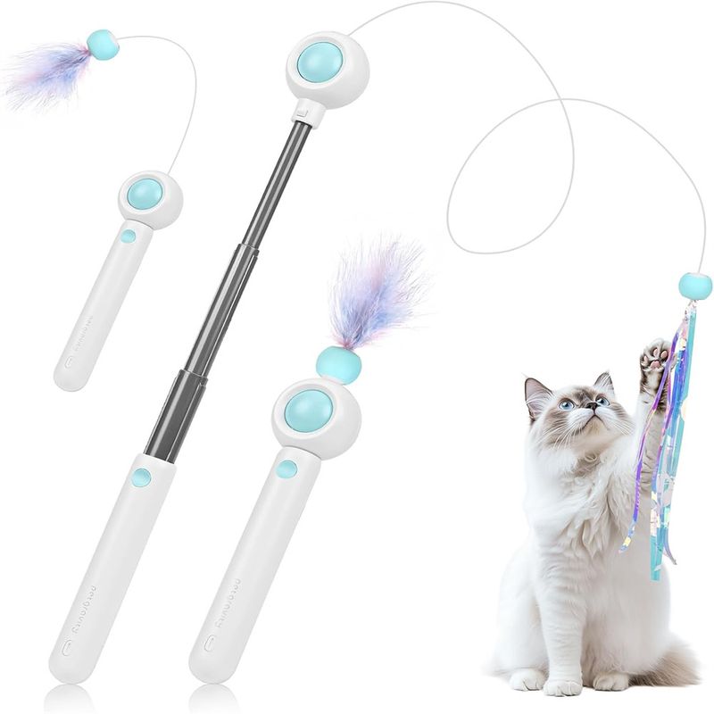 Pet Planet Jouet à plumes rétractable pour chat