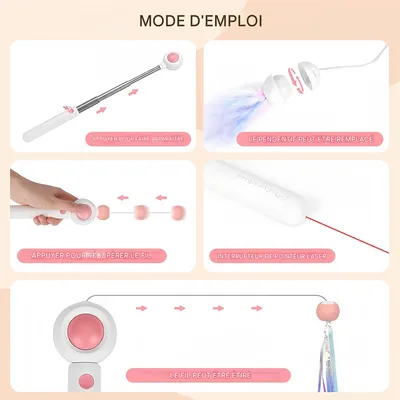 Pet Planet Jouet à plumes rétractable pour chat