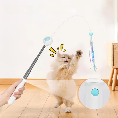 Pet Planet Jouet à plumes rétractable pour chat