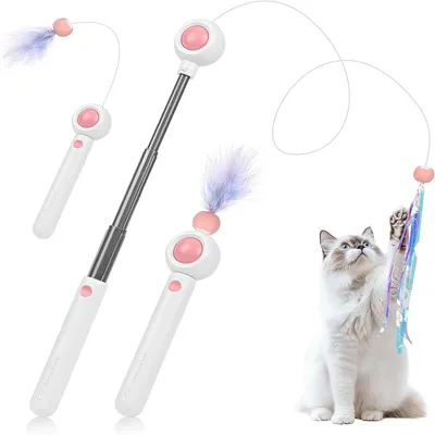 Pet Planet Jouet à plumes rétractable pour chat