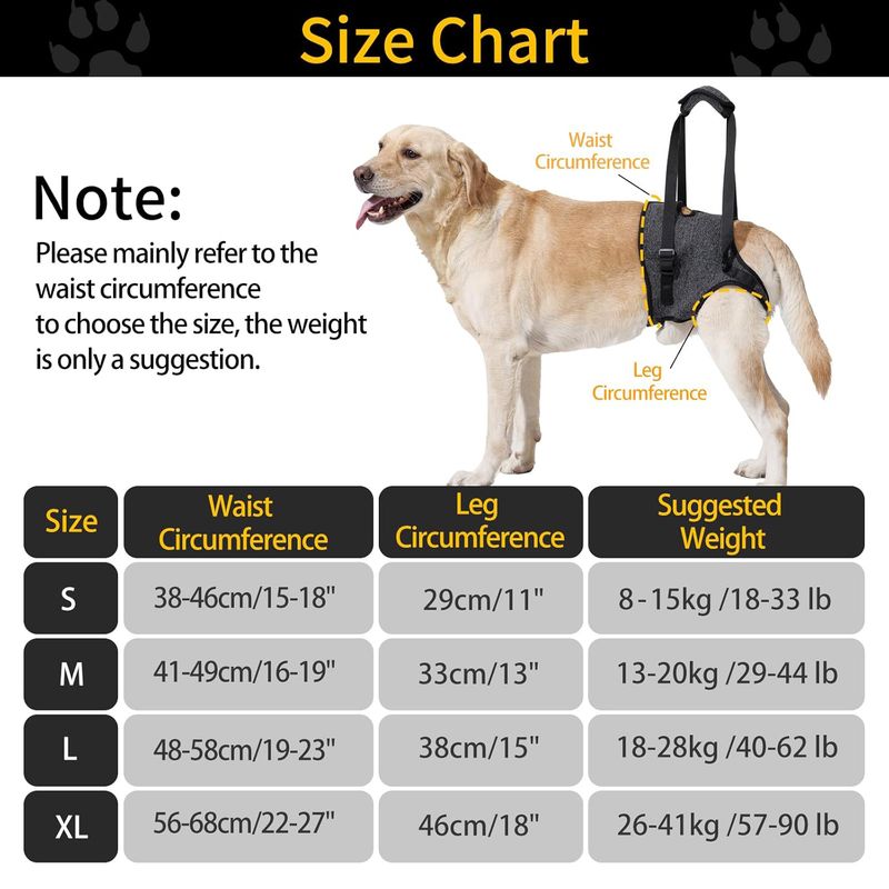 ZenPets Harnais de levage et soutien pour chiens